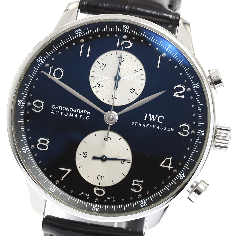 IWC SCHAFFHAUSEN Portugese IW371404 Chronograph Black / Silver Dial Automatic Men's Watch_910682