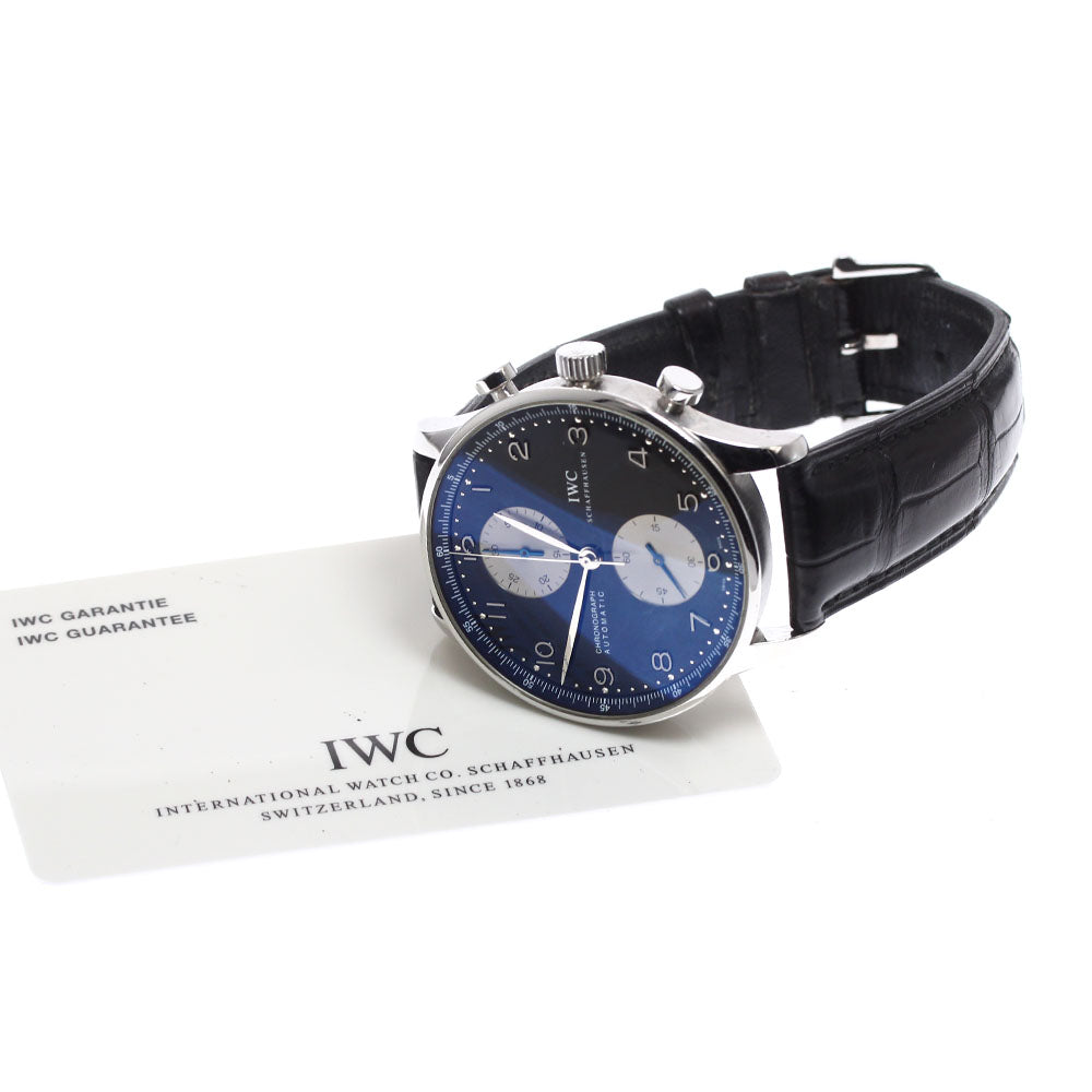 IWC SCHAFFHAUSEN Portugese IW371404 Chronograph Black / Silver Dial Automatic Men's Watch_910682