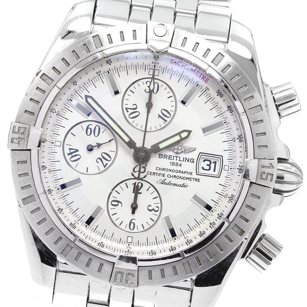 BREITLING Chronomat Evolution A13356 Silver Dial Automatic Men's Watch_910690