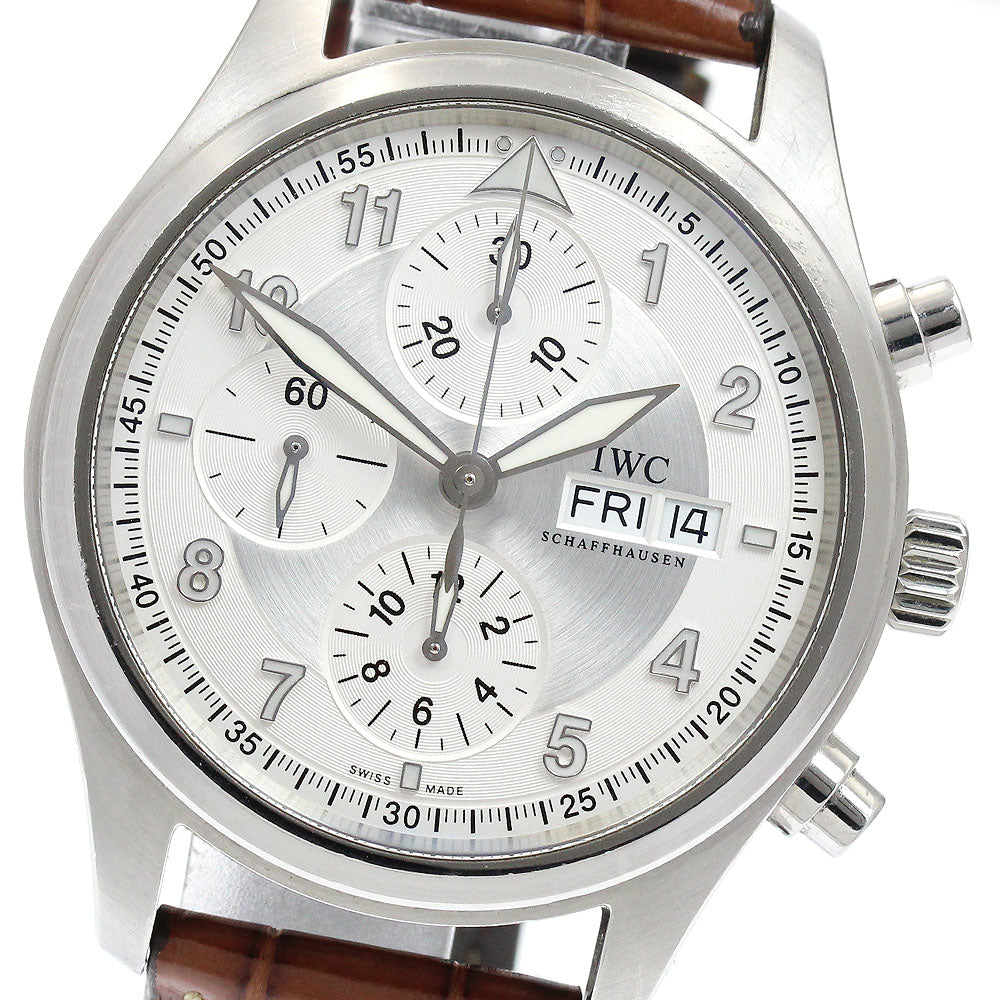 IWC SCHAFFHAUSEN Spitfire IW371702 Chronograph day date Silver Dial Automatic Men's Watch_910692