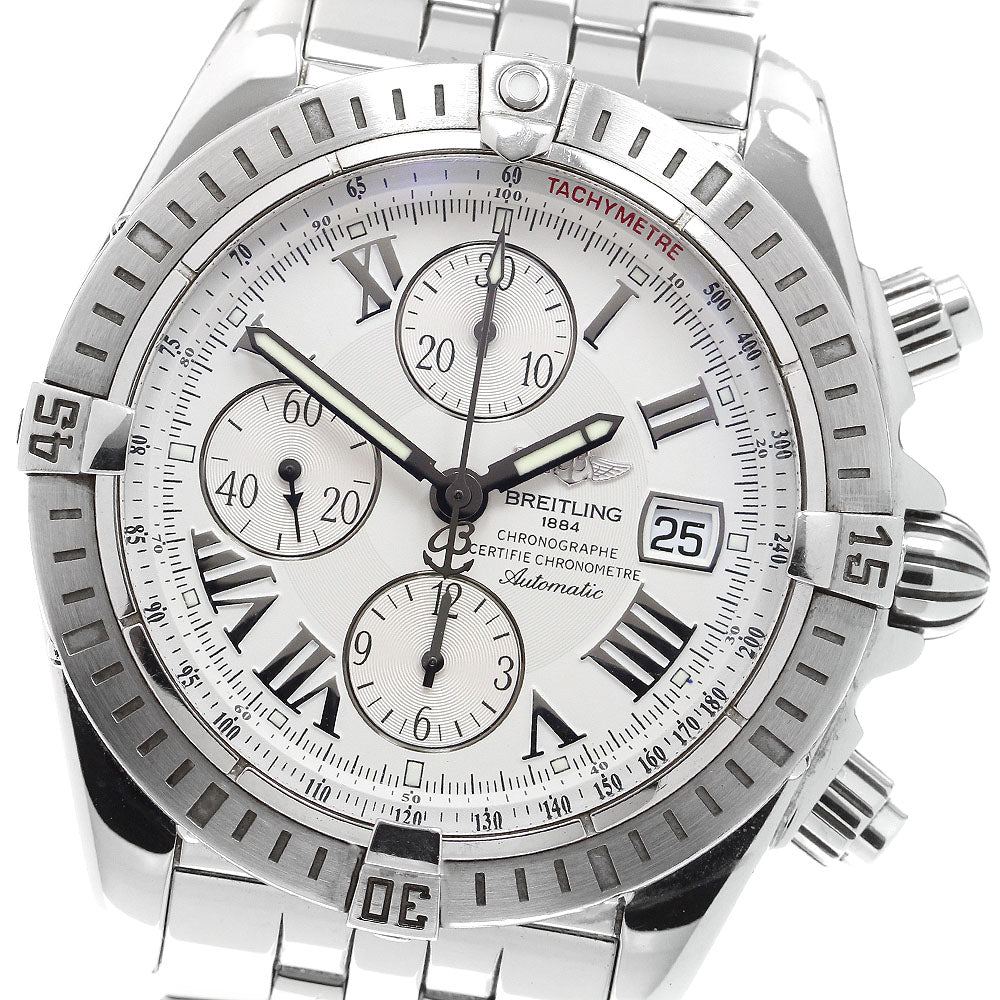 BREITLING Chronomat Evolution A13356 Date white Dial Automatic Men's_910698