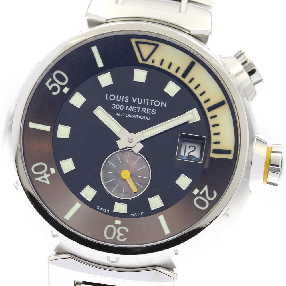 LOUIS VUITTON Tambour Diving Q1031 Date Black / shell Dial Automatic Men's Watch_910701