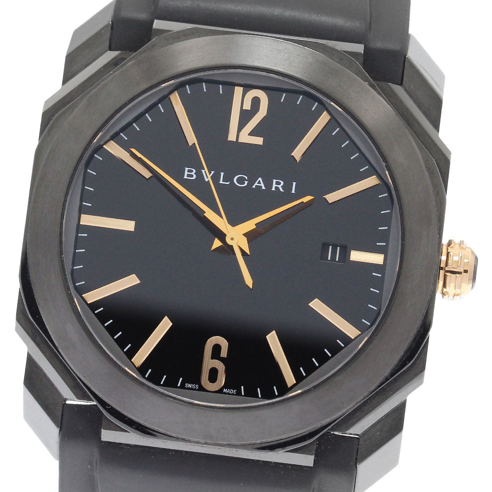 BVLGARI Okto Ultra Nero BG041S Date black Dial Automatic Men's Watch_910708