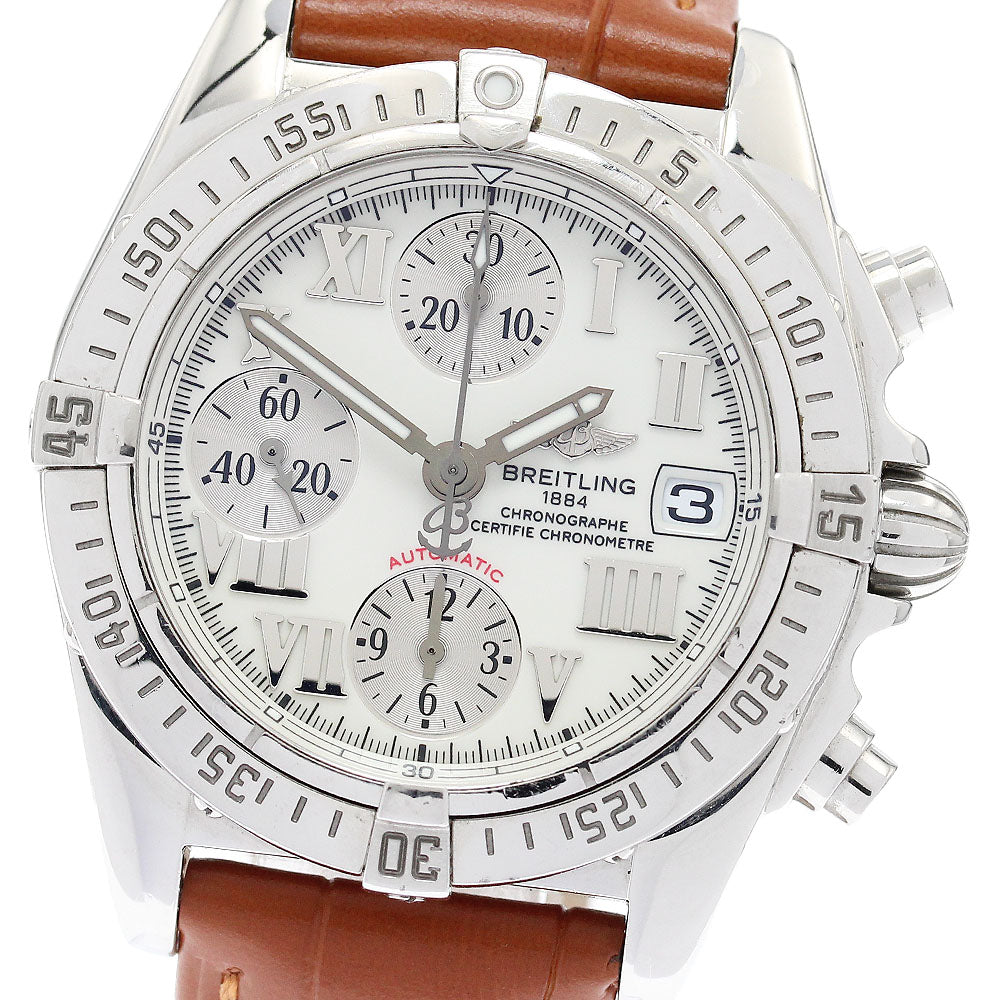 BREITLING Chrono cockpit A13358 Date White / Silver Dial Automatic Men's Watch_910709