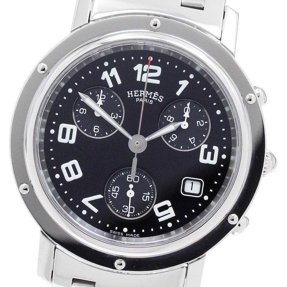 HERMES Clipper chrono CL1.910 Date Black Dial Quartz Men's Watch_910748
