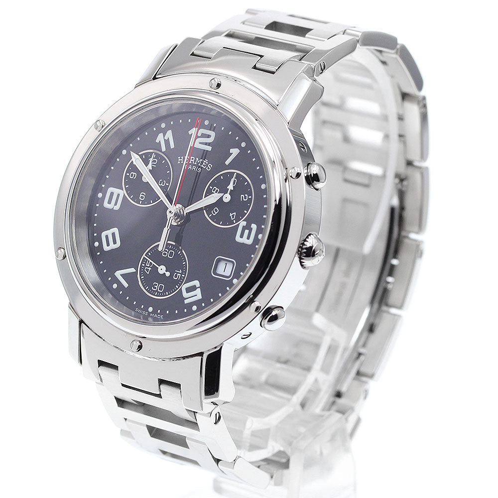HERMES Clipper chrono CL1.910 Date Black Dial Quartz Men's Watch_910748