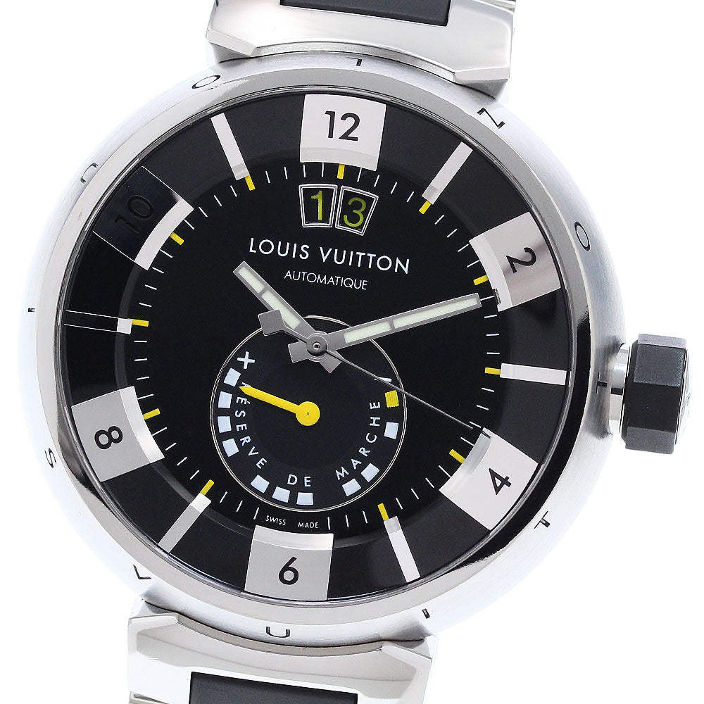 LOUIS VUITTON Tambour in black Q109G Power reserve date Automatic Men's_910791