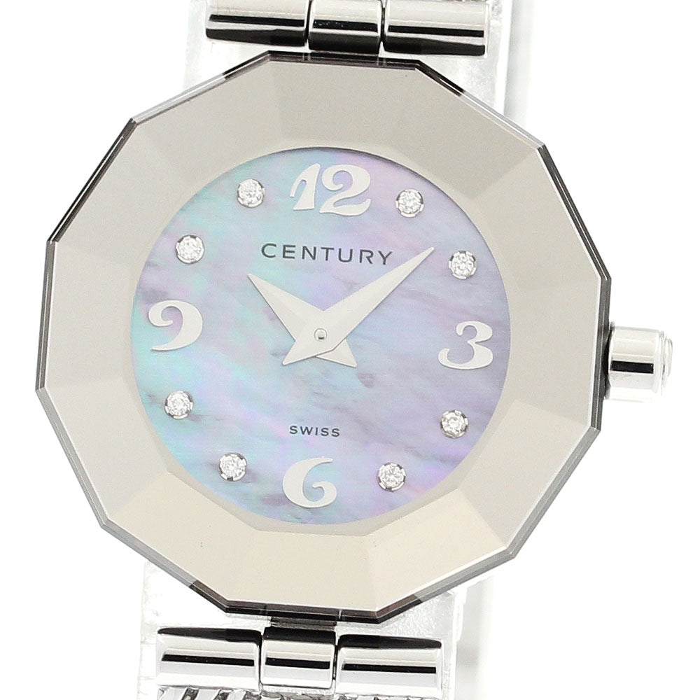 CENTURY Time gem Blue shell dial 8P diamond Blue shell Dial Quartz Ladies Watch_910804