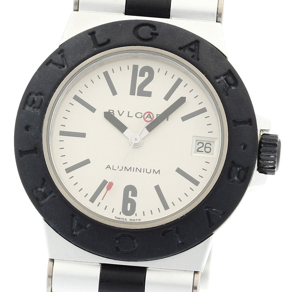 BVLGARI aluminum AL32TA Date Silver Dial Quartz Boy's Watch_910826