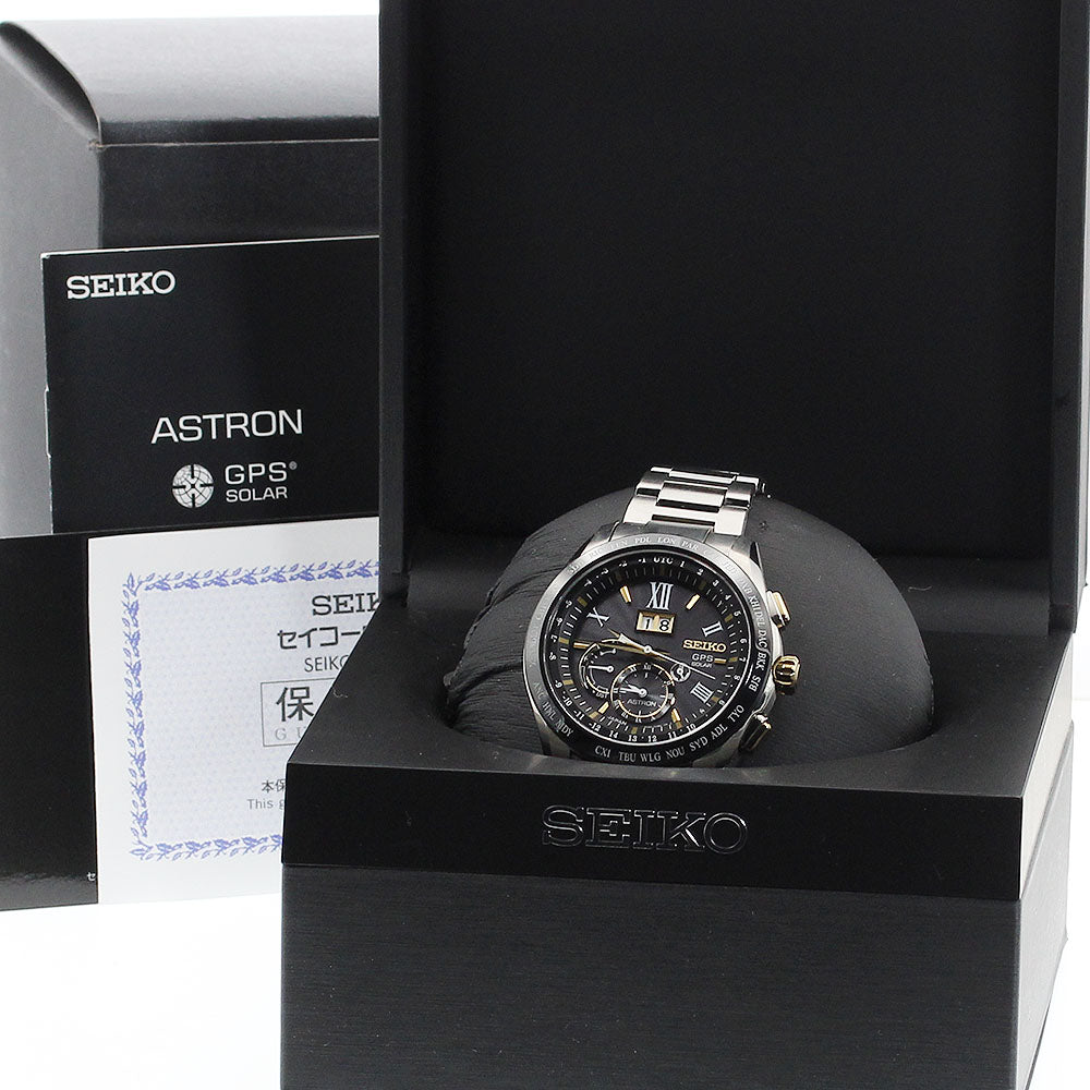 SEIKO Astron SBXB139/8X42-0AB0-3 Big date Solar Powered Radio Men's Watch_910850