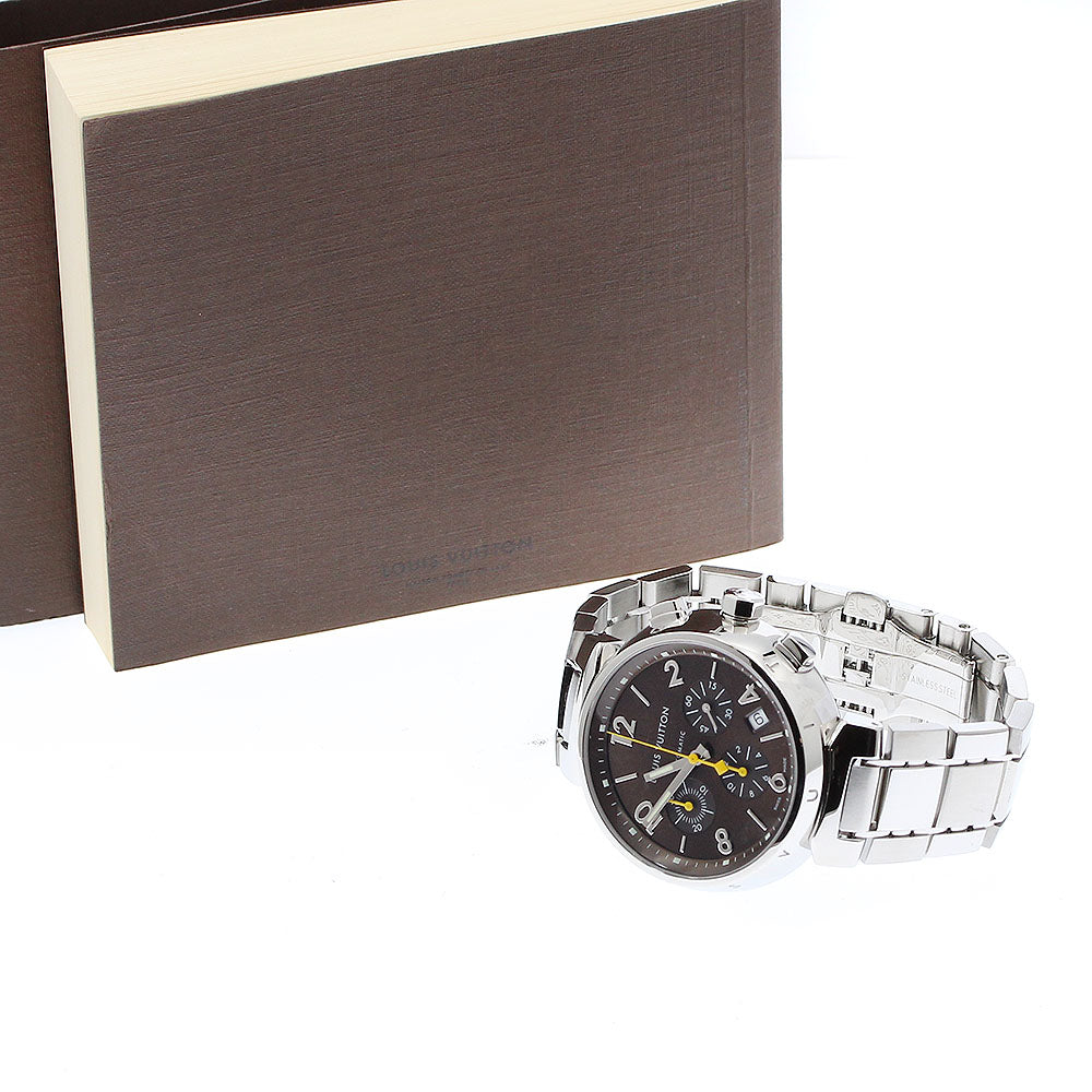 LOUIS VUITTON Tambour Q1121 Date Chronograph Brown Dial Automatic Men's_910860