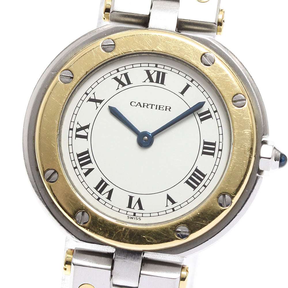 CARTIER Santos Round SM 84038288 white Dial Quartz Ladies Watch_910946