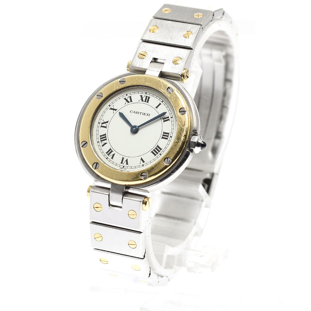 CARTIER Santos Round SM 84038288 white Dial Quartz Ladies Watch_910946
