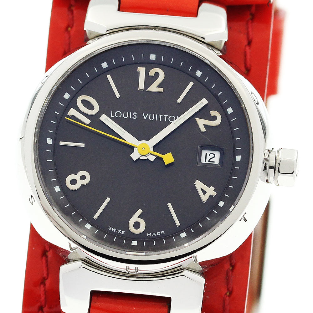 LOUIS VUITTON Tambour Q1211 Date Brown Dial Quartz Ladies Watch_911149