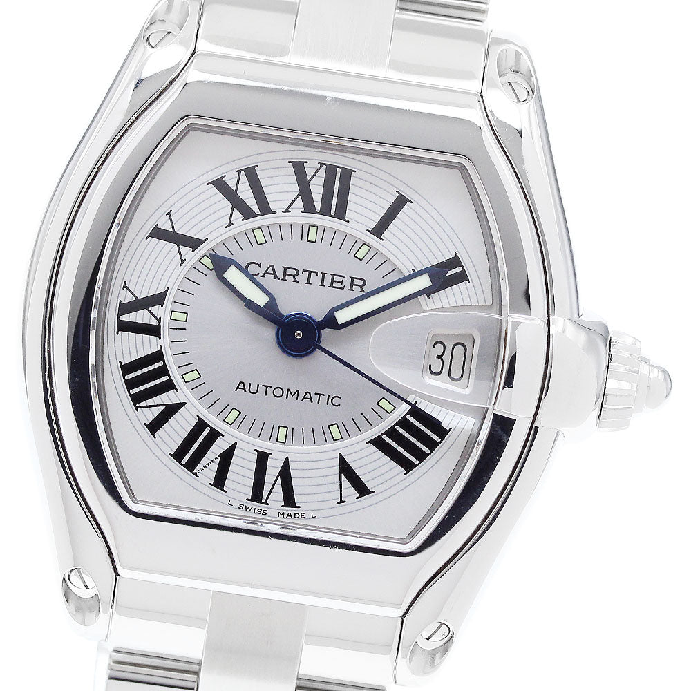 CARTIER Roadster LM W62000V3 Date Silver Dial Automatic Men's Watch_911209