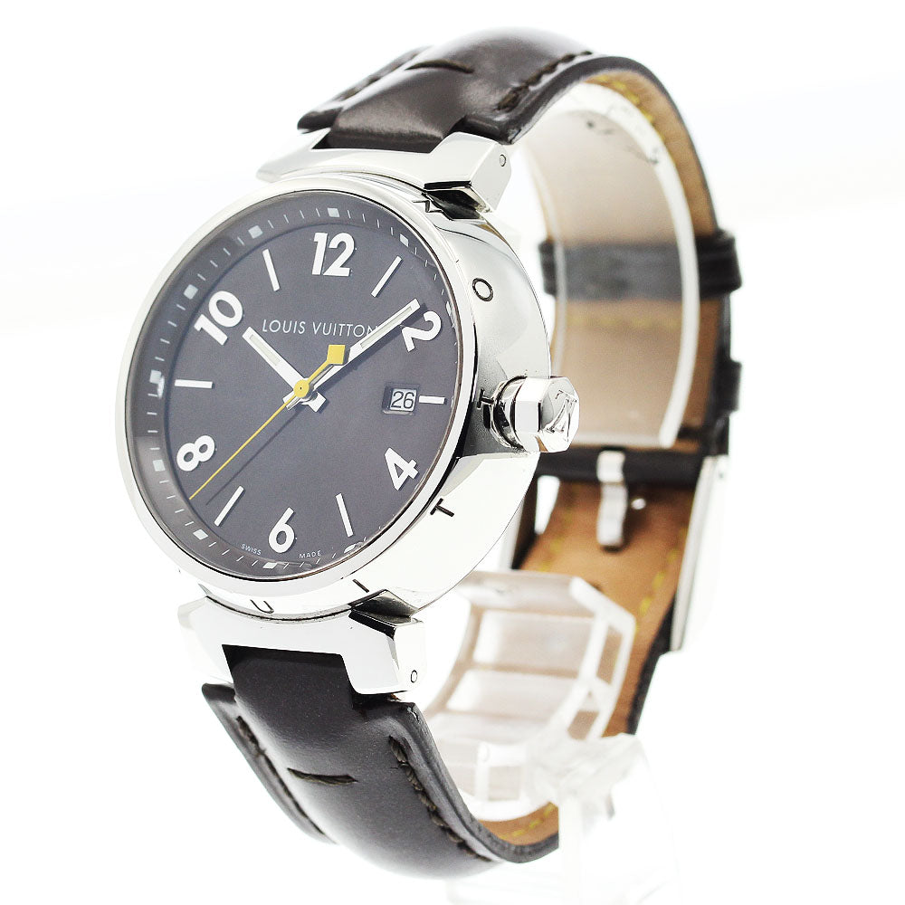 LOUIS VUITTON Tambour Q1111 Date Brown Dial Quartz Men's Watch_911221