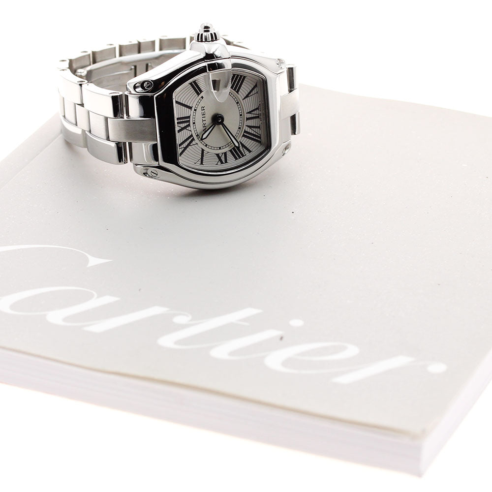 CARTIER Roadster SM W62016V3 Date Silver Dial Quartz Ladies Watch_911226