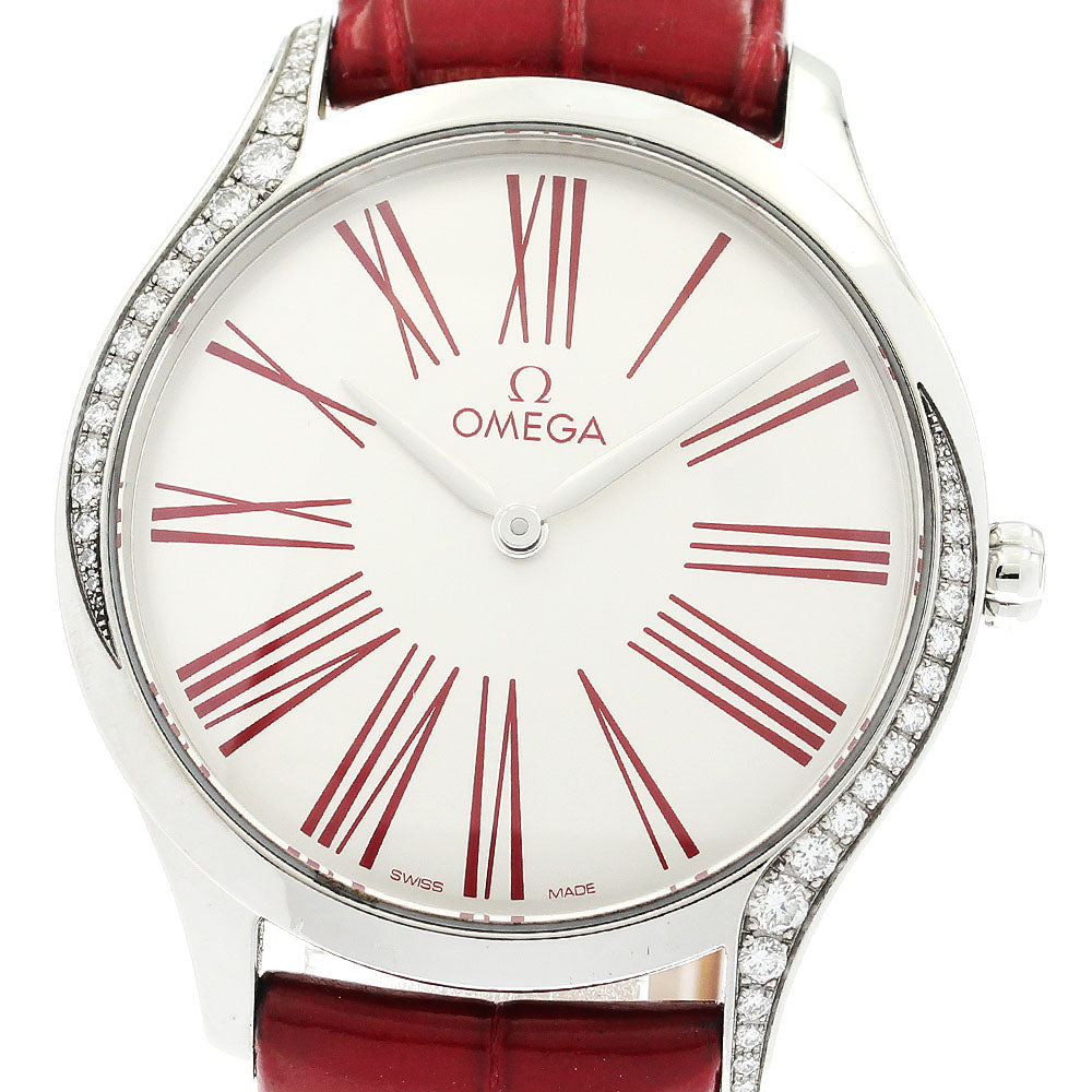 OMEGA De Ville Tresor 428.18.36.60.04.002 Diamond Bezel Silver Dial Quartz Boy's Watch_911228