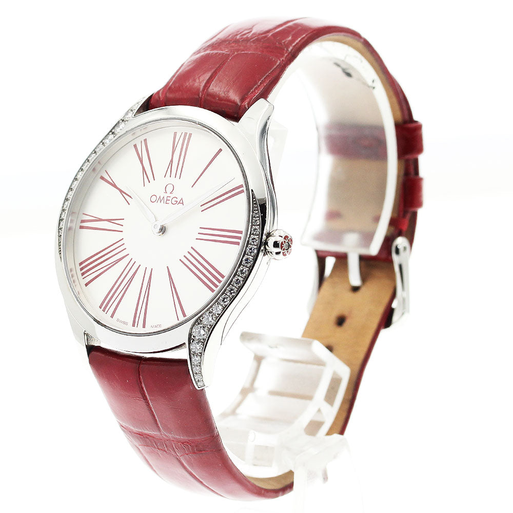 OMEGA De Ville Tresor 428.18.36.60.04.002 Diamond Bezel Silver Dial Quartz Boy's Watch_911228