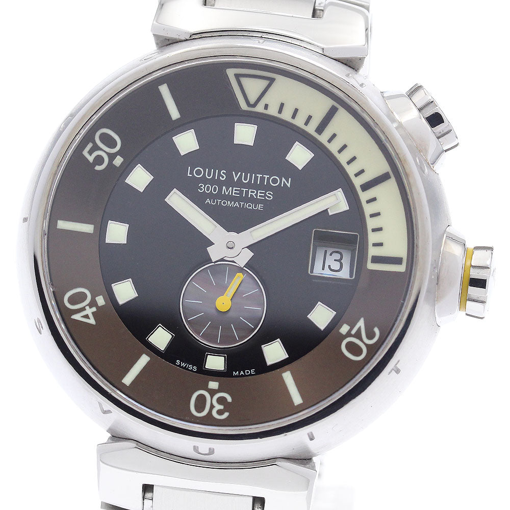 LOUIS VUITTON Tambour Diving Q1031 Date Black / shell Dial Automatic Men's Watch_911250