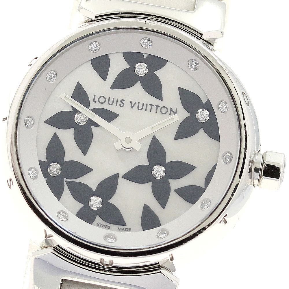 LOUIS VUITTON Tambour Lovely Diamonds Q121I White shell Dial Quartz Ladies Watch_911251