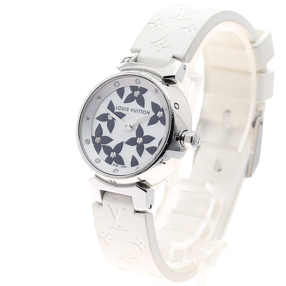 LOUIS VUITTON Tambour Lovely Diamonds Q121I White shell Dial Quartz Ladies Watch_911251