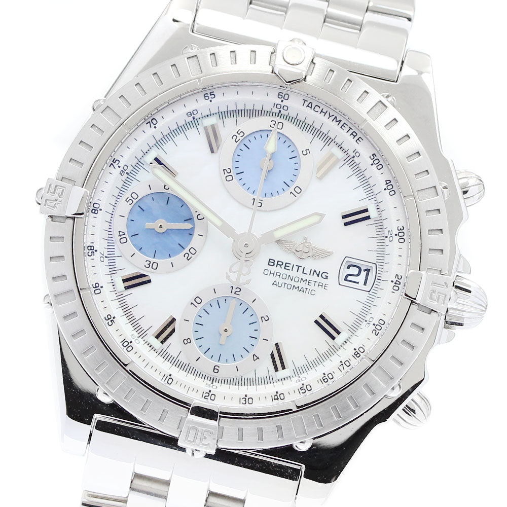 BREITLING Chronomat A13352 Date Japan limited to 300 pieces white shell/blue shell Dial Automatic Men's Watch_911252