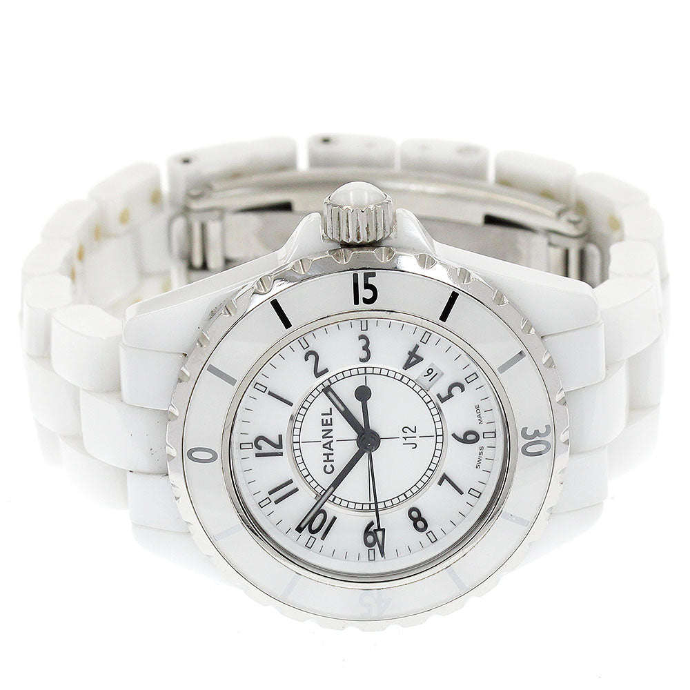 CHANEL J12 33mm H0968 White ceramic date white Dial Quartz Ladies Watch_911267