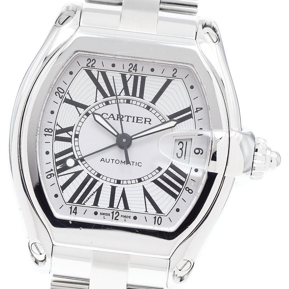 CARTIER Roadster XL W62032X6 GMT Silver Dial Automatic Men's Watch_911329