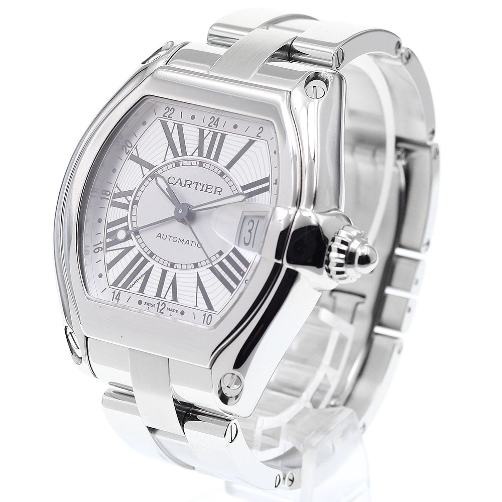 CARTIER Roadster XL W62032X6 GMT Silver Dial Automatic Men's Watch_911329