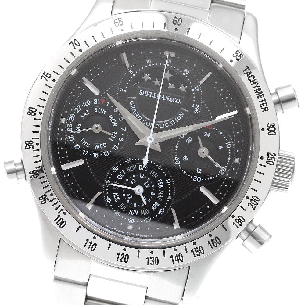 Shellman Grand Complication Minute Repeater 6770-T006442 Chronograph Moon Face black Dial Quartz Men's Watch_911338
