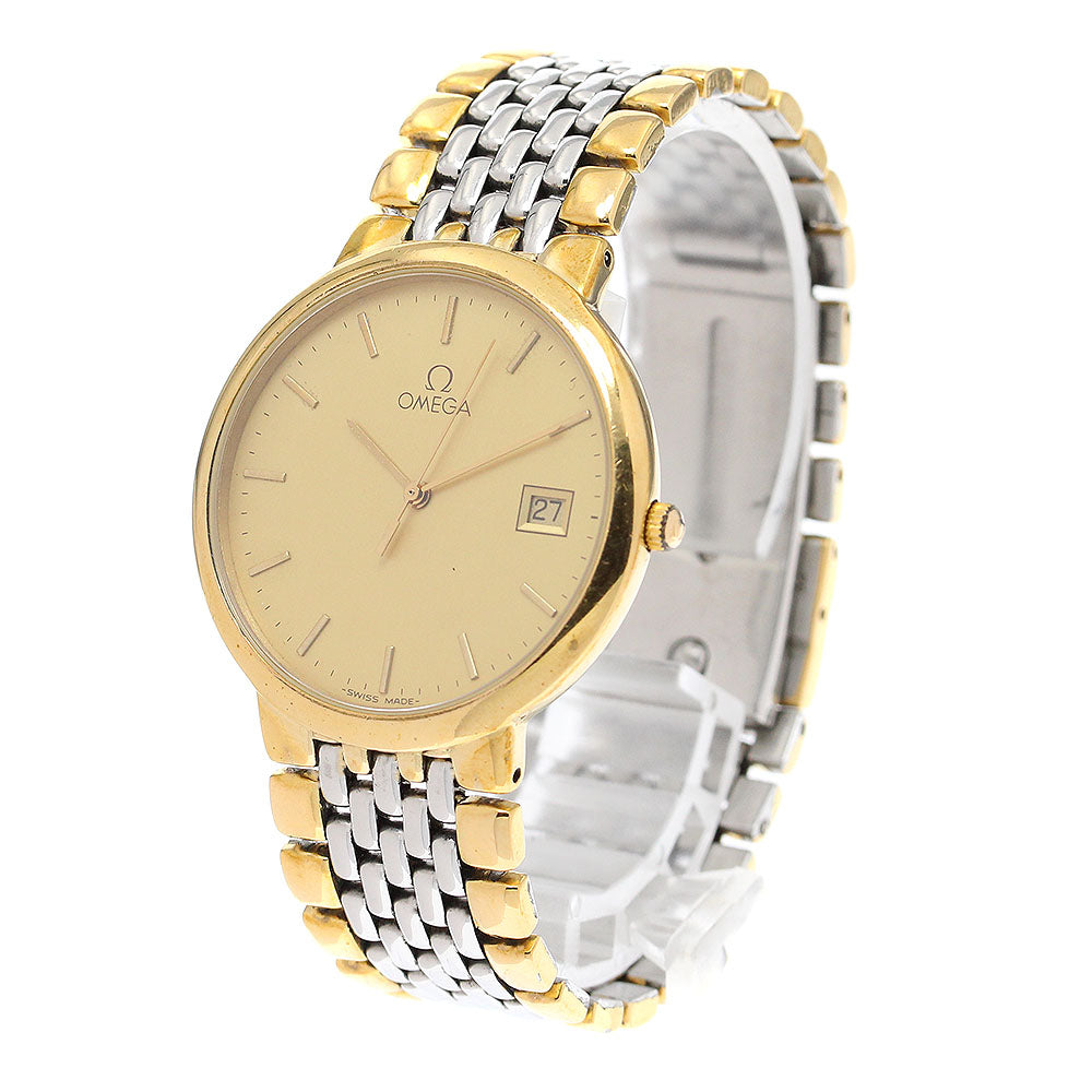 OMEGA De Ville Date gold Dial Quartz Men's Watch_911359