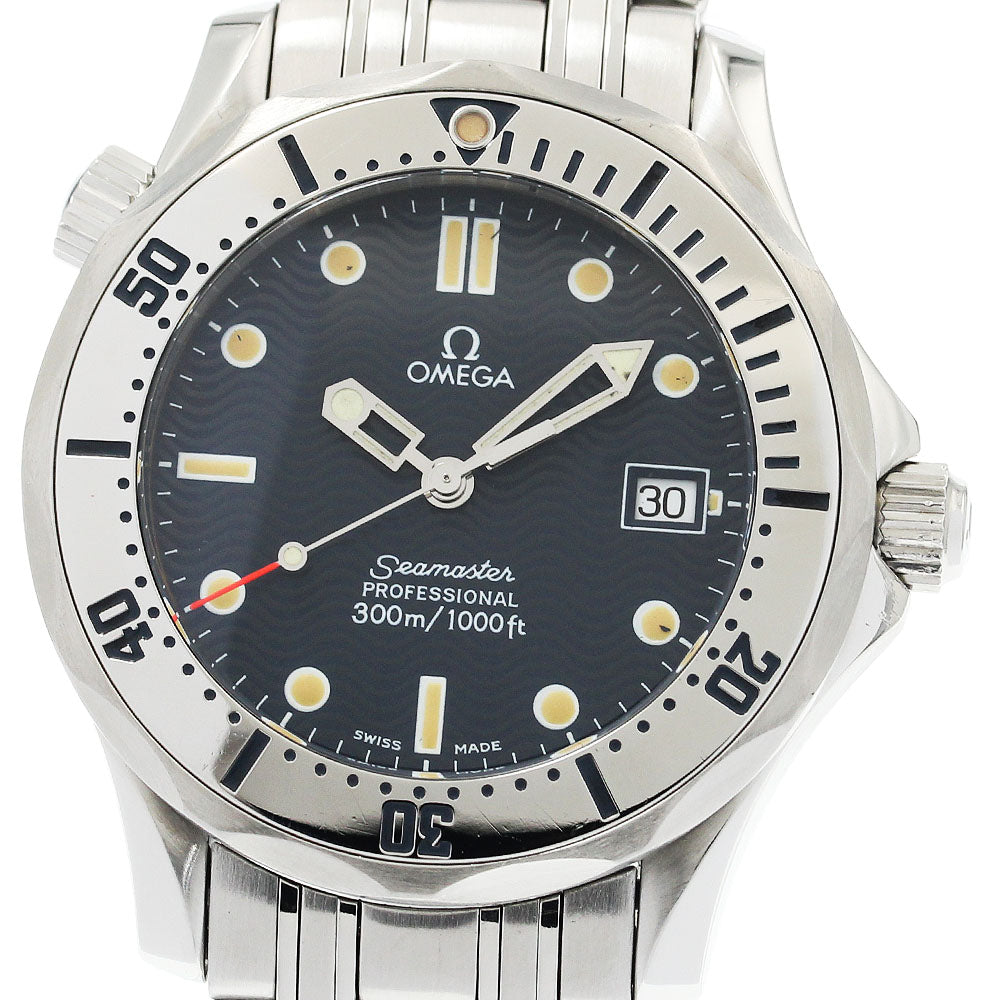 OMEGA Seamaster300 2562.80 Date Navy Dial Quartz Boy's Watch_911370