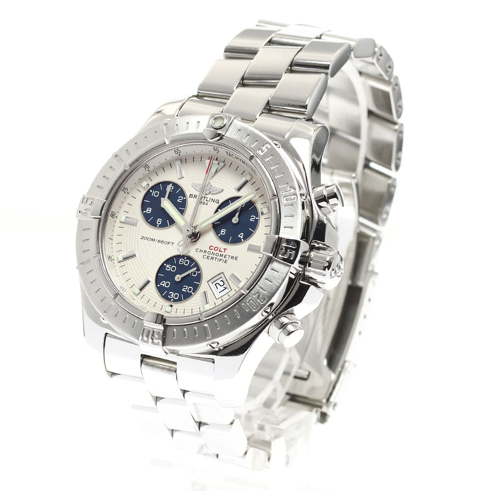 BREITLING Colt A73380 Chronograph Silver / Navy Dial Quartz Men's Watch_911388