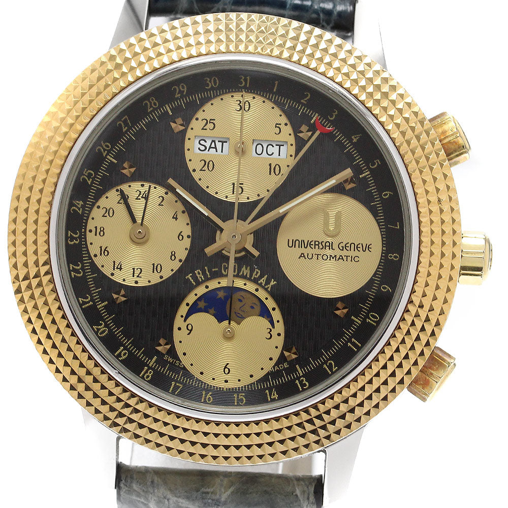Universal Geneve Tricompax 699.104 Chronograph Black / gold Dial Automatic Men's Watch_911395