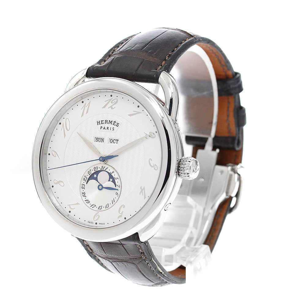 HERMES Grand Lune Maxim Arceau AR8.810 Moon phase Silver Dial Automatic Men's Watch_911467