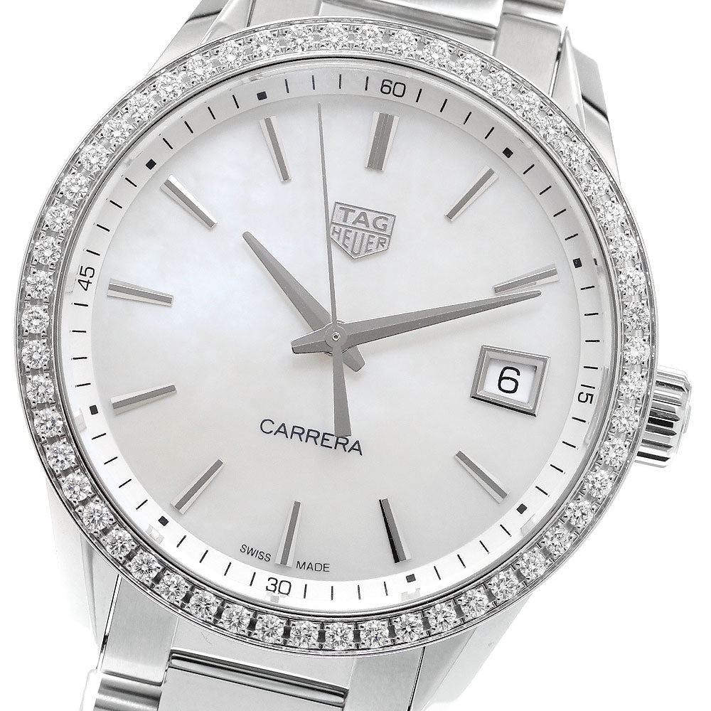 TAG HEUER Carrera WBK1316.BA0652 Diamond Bezel White shell Dial Quartz Boy's Watch_911478