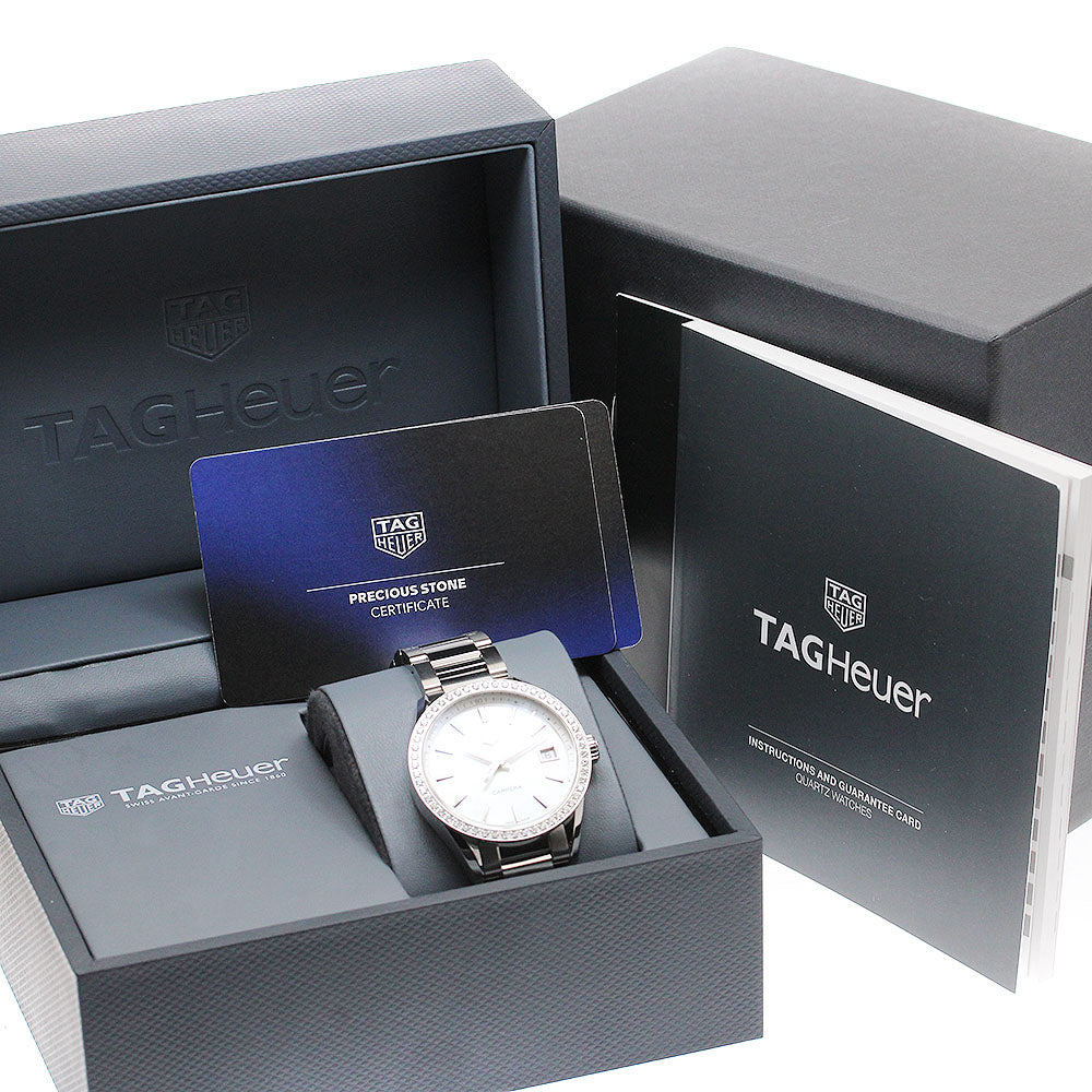 TAG HEUER Carrera WBK1316.BA0652 Diamond Bezel White shell Dial Quartz Boy's Watch_911478