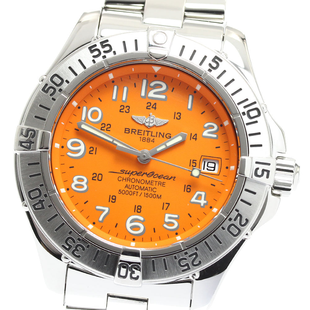 BREITLING Super Ocean A17360 Date Orange Dial Automatic Men's Watch_911493