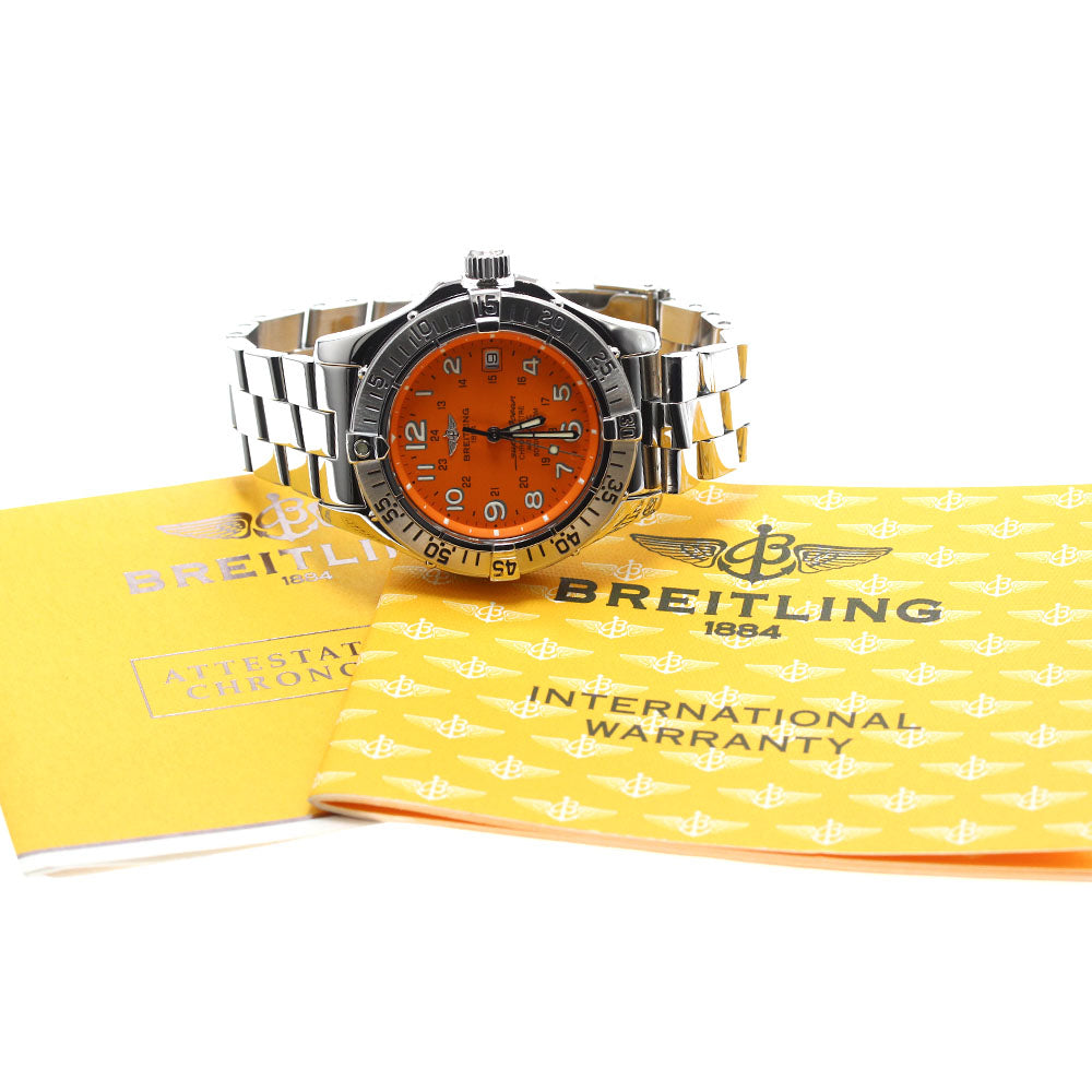 BREITLING Super Ocean A17360 Date Orange Dial Automatic Men's Watch_911493