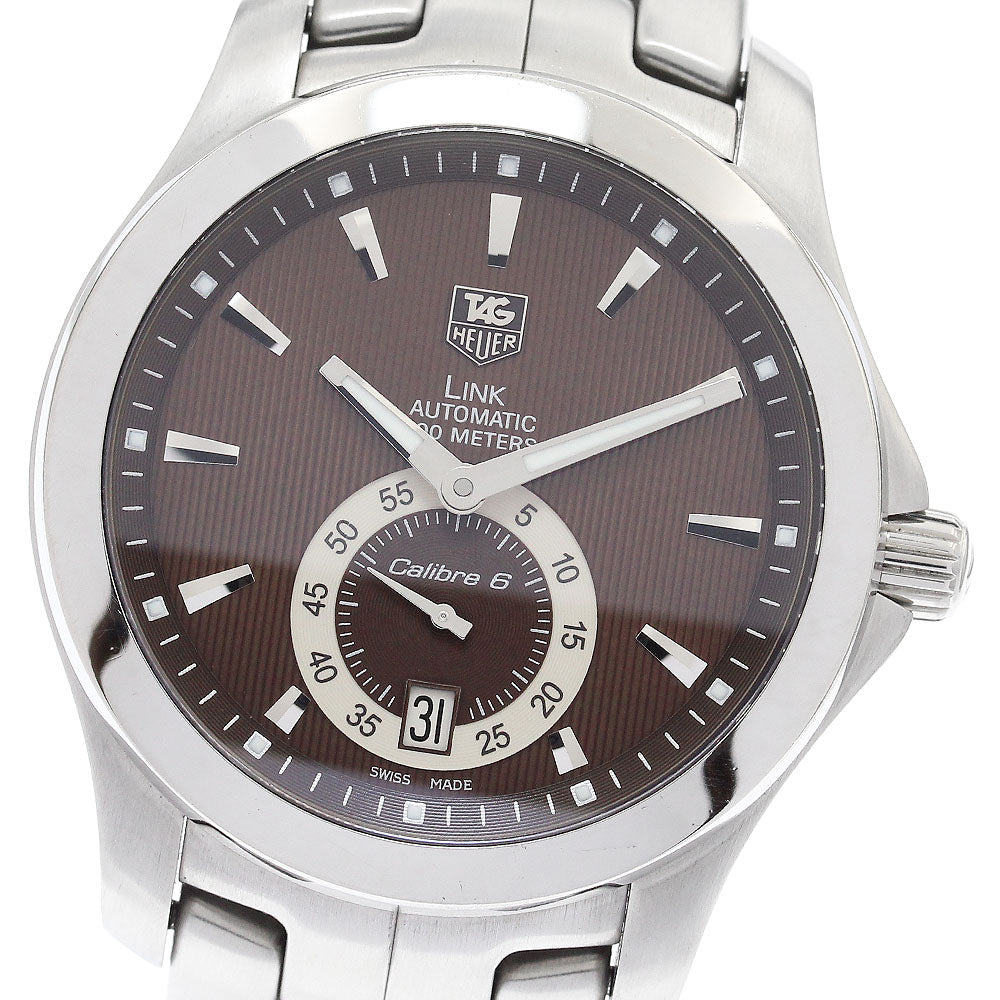 TAG HEUER Link Caliber 6 WJF211C Date Brown Dial Automatic Men's Watch_911524