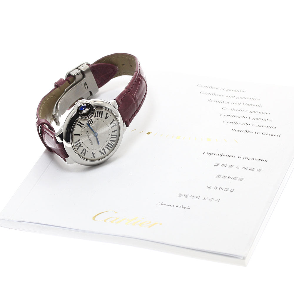 CARTIER Baron Blue 1.3" W6920086 Silver Dial Quartz Ladies Watch_911529