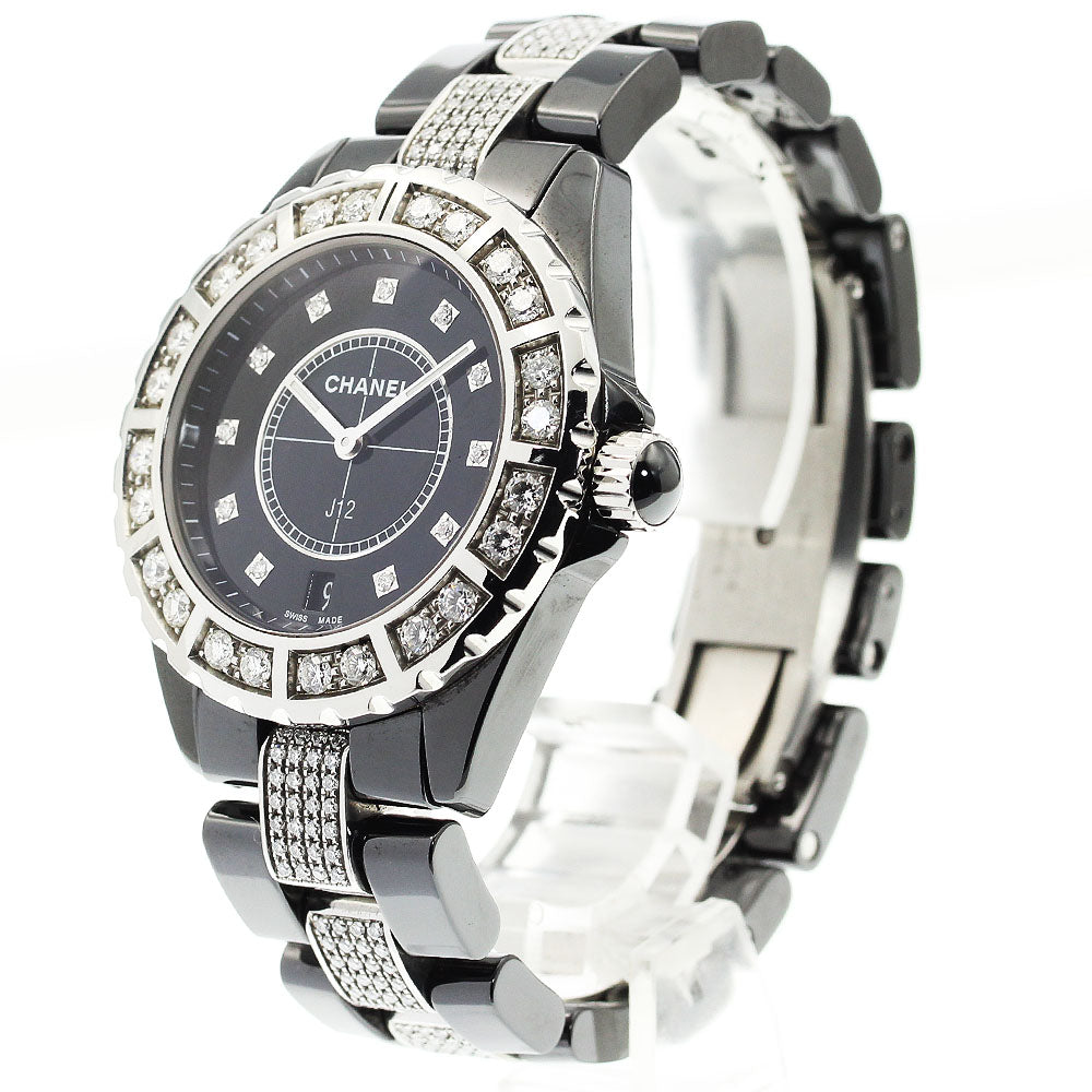 CHANEL J12 H2428 Black Ceramic Bracelet with Diamonds black Dial Quartz Men's Watch_911558