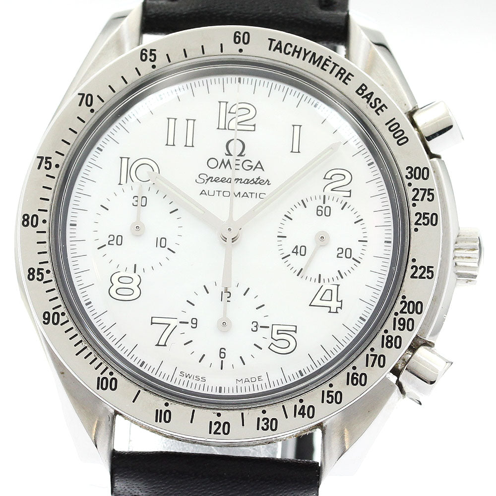 OMEGA Speedmaster 3802.70.56 Chronograph White shell Dial Automatic Men's Watch_911560