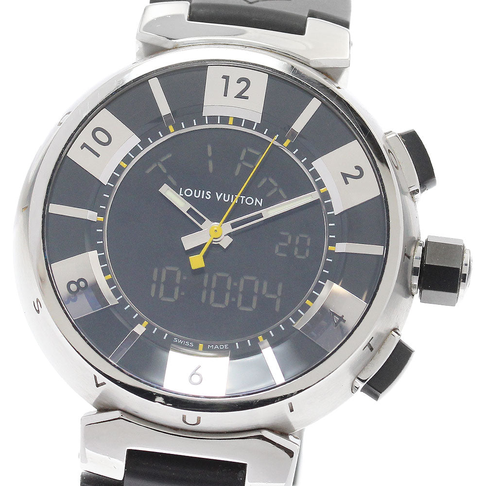 LOUIS VUITTON Tambour in black Q118F Black / Silver Dial Quartz Men's_911576