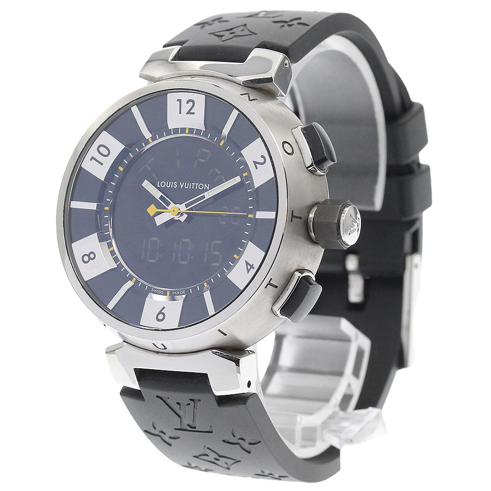 LOUIS VUITTON Tambour in black Q118F Black / Silver Dial Quartz Men's_911576