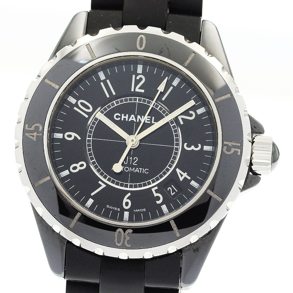 CHANEL J12 black ceramic H0684 38mm Rubber Bracelet Automatic Men's Watch_911588