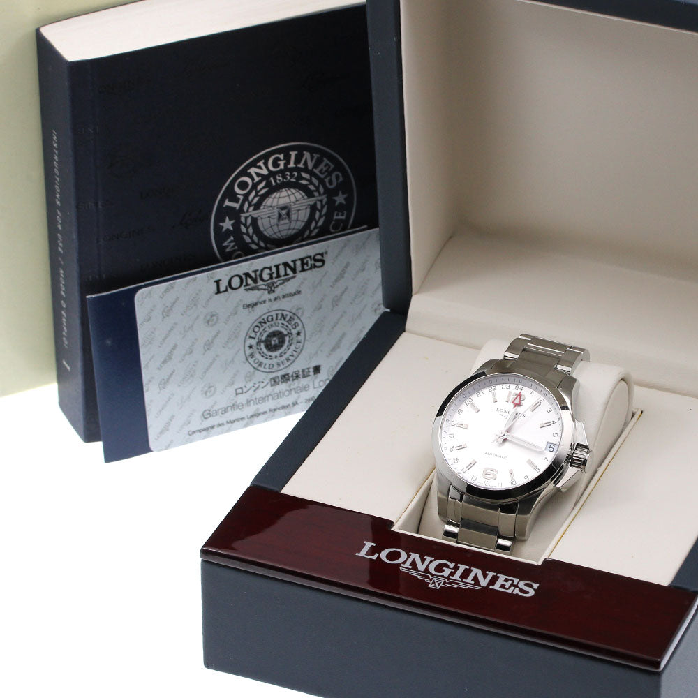 LONGINES Conquest L3.687.4 GMT date Silver Dial Automatic Men's Watch_911590