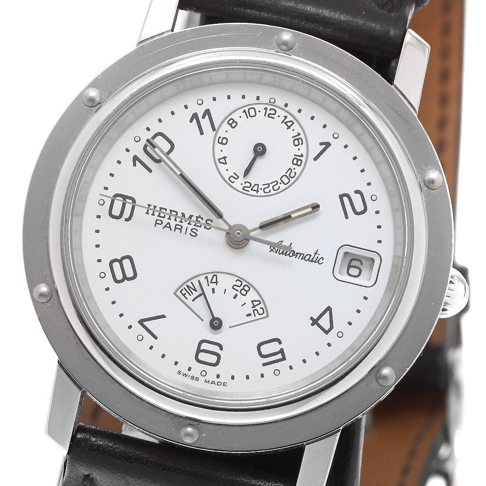HERMES Clipper CL5.710 GMT Double Tour White Dial Automatic Men's Watch_911608
