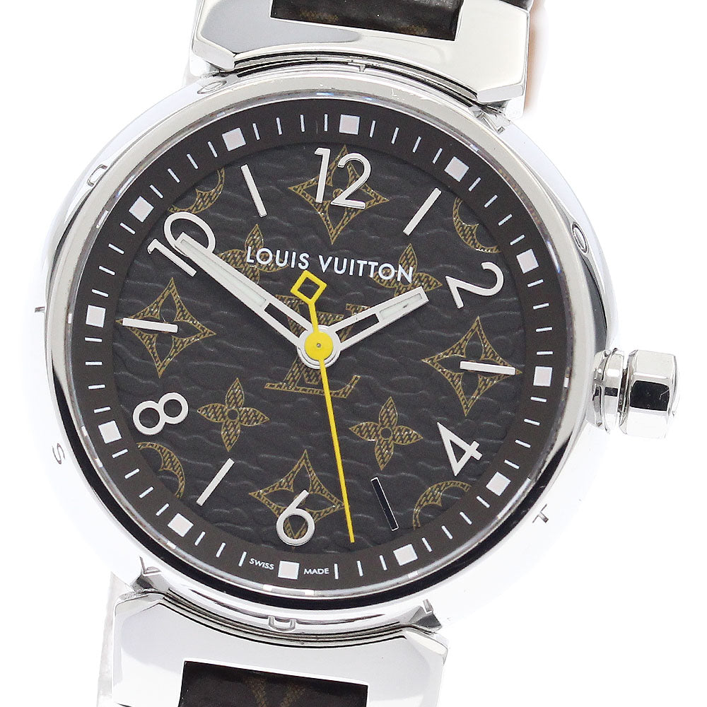 LOUIS VUITTON Tambour monogram QA070 Brown Dial Quartz Ladies Watch_911623